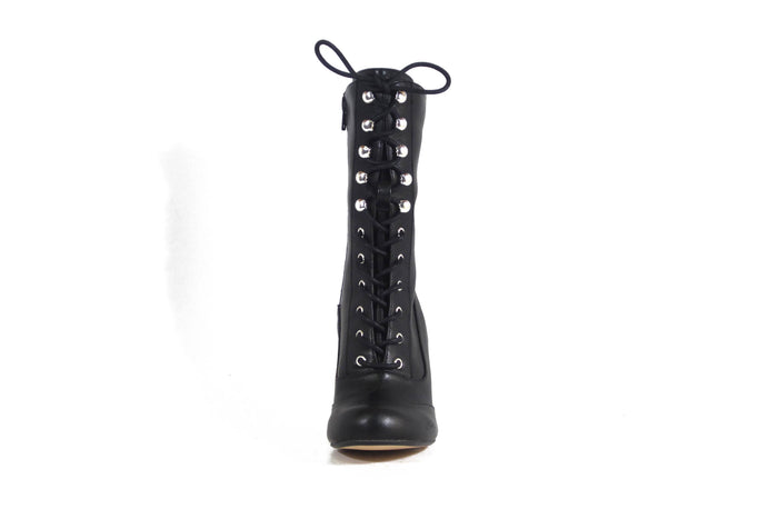 Vintage Schnürstiefel Claire, Schwarz
