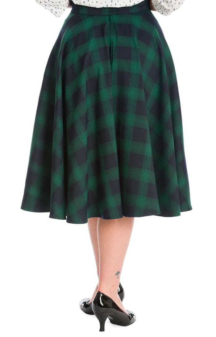 Vintage Swingrock Sweet Check 50's, Grün-Blau, Plus Size