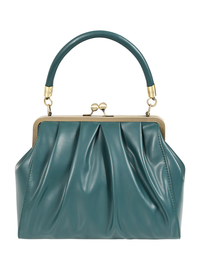 Vintage Tasche mit Schultergurt , Scarlett Frame , Grün-Petrol