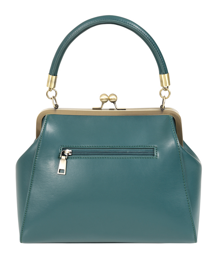 Vintage Tasche mit Schultergurt , Scarlett Frame , Grün-Petrol