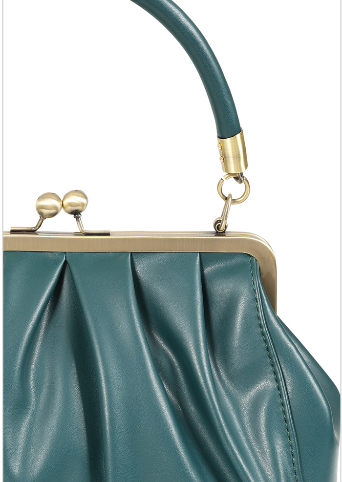 Vintage Tasche mit Schultergurt , Scarlett Frame , Grün-Petrol