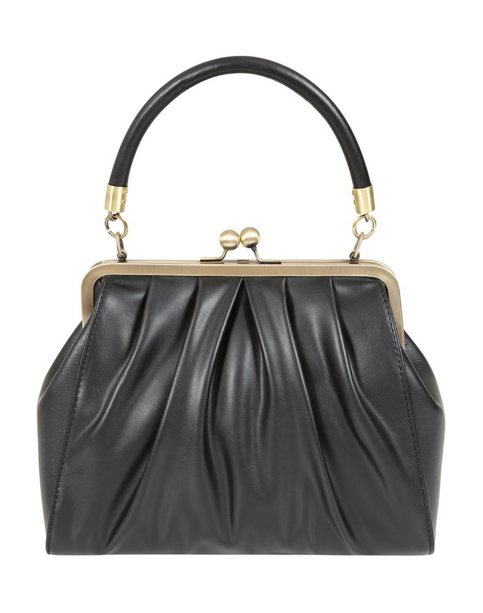 Vintage Tasche mit Schultergurt , Scarlett Frame , Schwarz