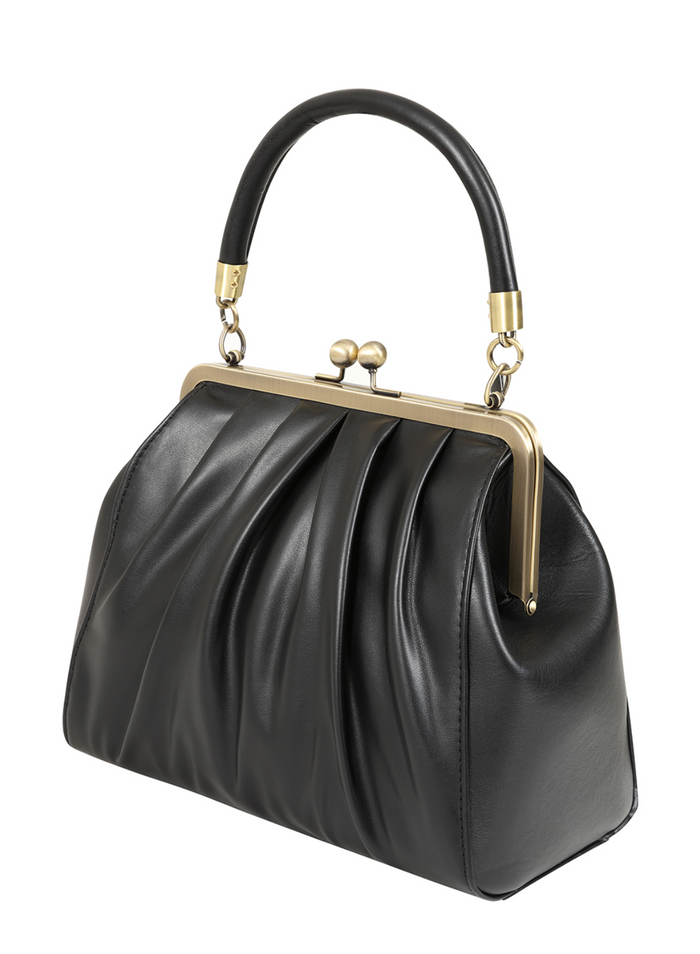 Vintage Tasche mit Schultergurt , Scarlett Frame , Schwarz