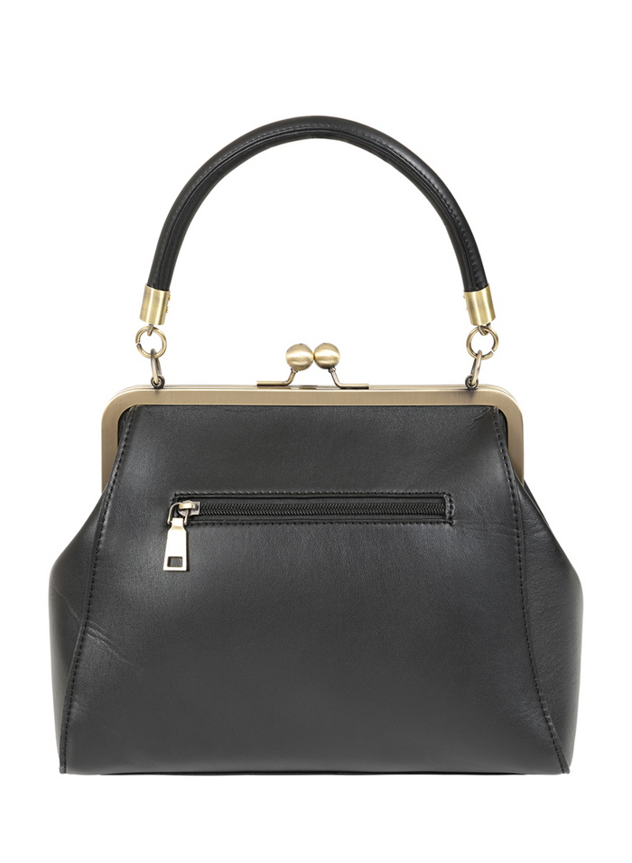Vintage Tasche mit Schultergurt , Scarlett Frame , Schwarz