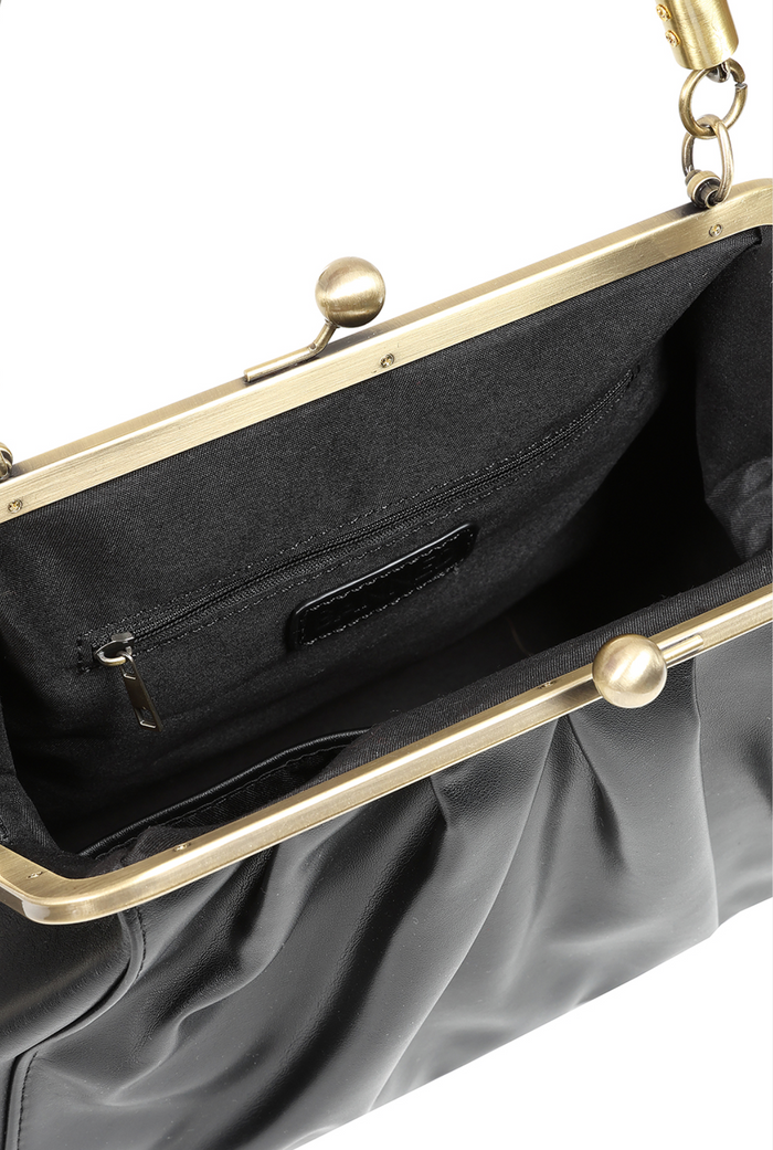 Vintage Tasche mit Schultergurt , Scarlett Frame , Schwarz