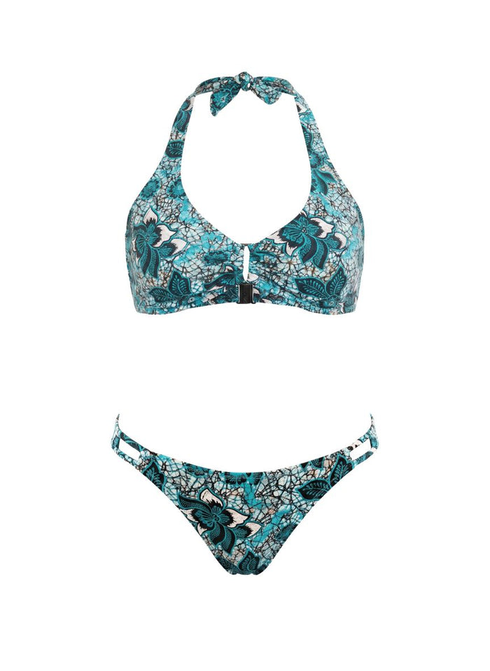 Bikini Emmanuela Swimwear Vita Halter Bikini Green Floral Apoella