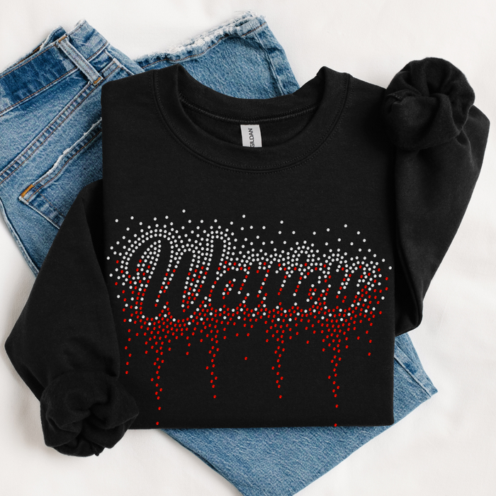 Warriors Ombre Drip RHINESTONE TRANSFER