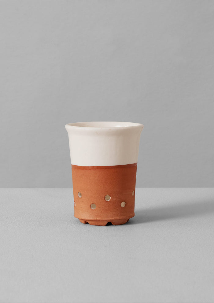 Willow Pottery Cutlery Drainer | Terracotta/Ecru