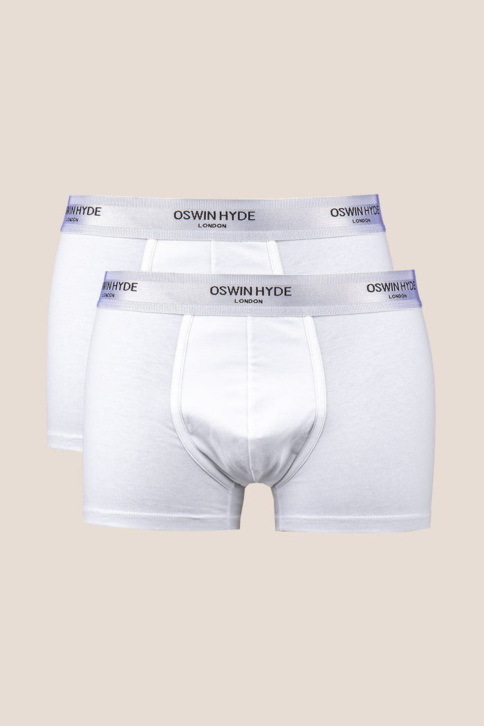 Oswin Hyde Wilts boxer trunks - White premium cotton with elasticated waistband