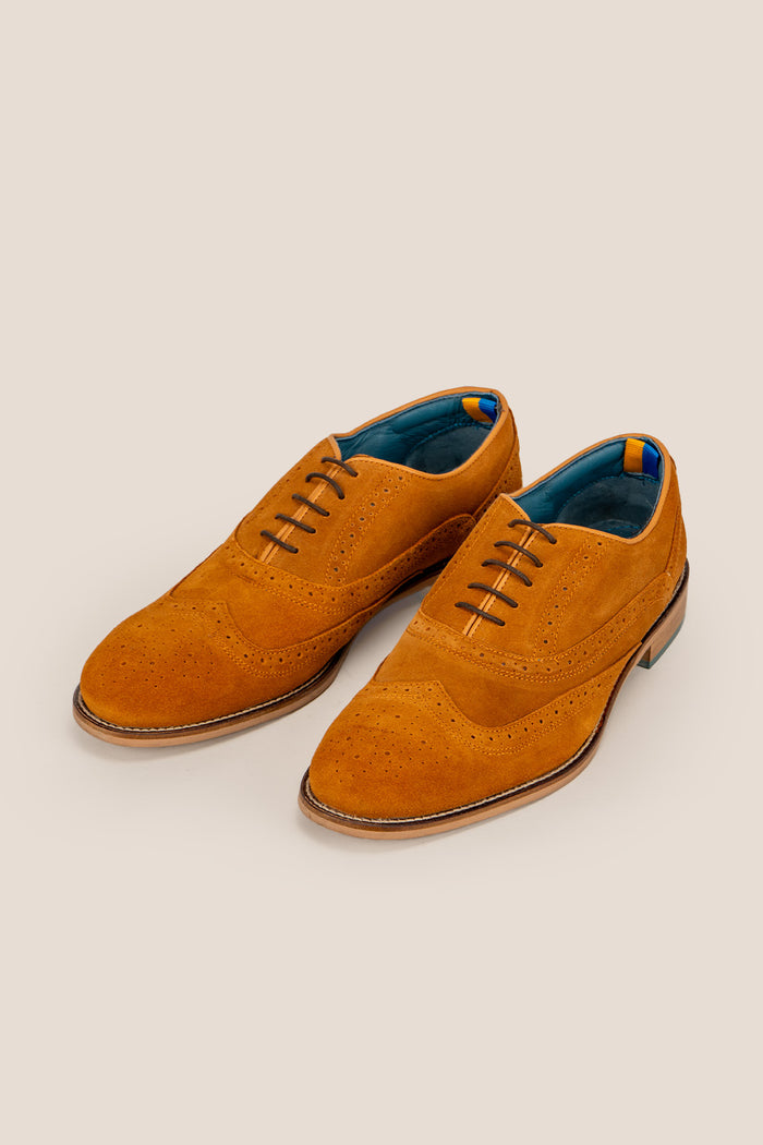 Winston Tobacco Suede Brogue Shoes Oswin Hyde