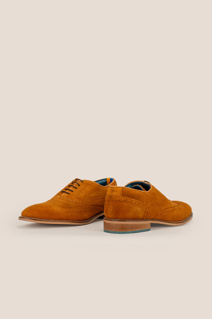 Winston Tobacco Suede Brogue Shoes Oswin Hyde