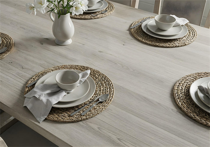 Sun-bleached Wood'n Finish Kit by Retique It for interior wood projects, featuring a tabletop with a smooth, light wood finish.