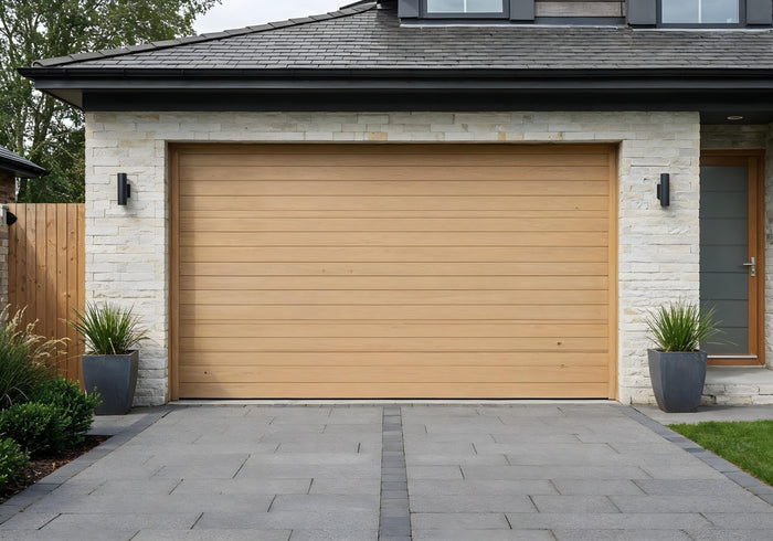 Retique It Wood'n Finish Kit for garage doors, featuring wood finish application tools and sample wood textures.
