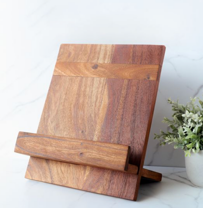 wooden cookbook holder