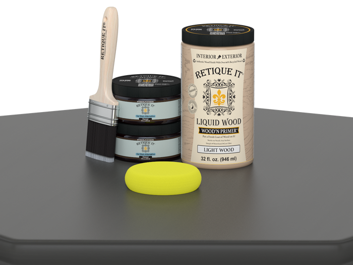 Retique It Wood'n Cabinet Kit with 12 charcoal-colored, smooth doors, perfect for staining and enhancing cabinet furniture.