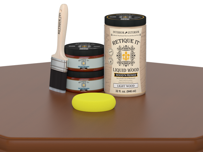 Retique It Wood'n Cabinet Kit in Cherry stain with 12 smooth doors, ideal for enhancing wood cabinets with a rich cherry finish.