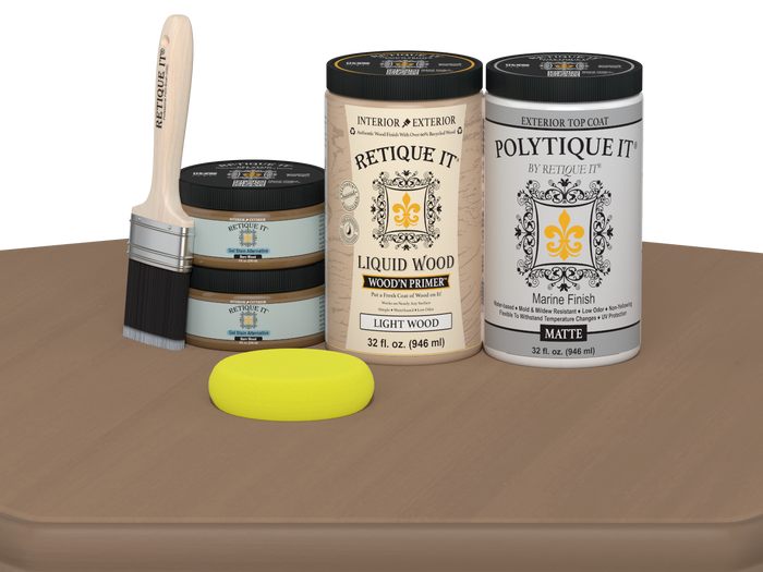 Wood'n Door Smooth Finish Kit (Double Door) - Barn Wood — Matte kit contents