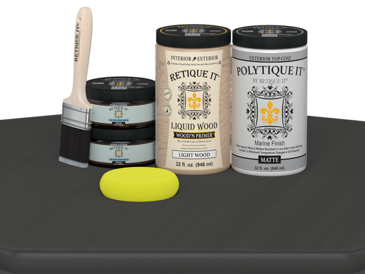 Wood'n Door Smooth Finish Kit (Double Door) - Charcoal — Matte kit contents