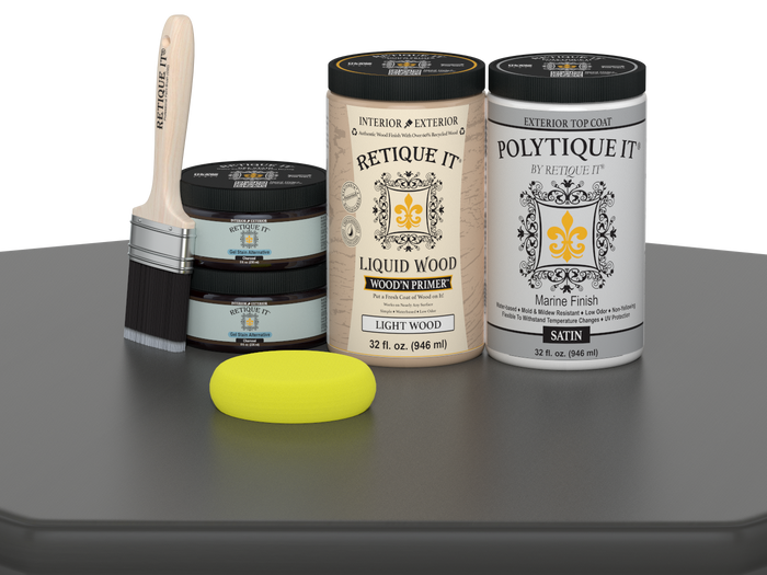 Wood'n Door Smooth Finish Kit (Double Door) - Charcoal — Satin kit contents