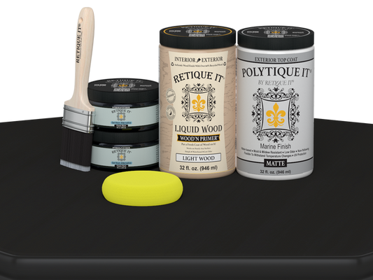 Wood'n Door Smooth Finish Kit (Double Door) - Classic Black — Matte kit contents