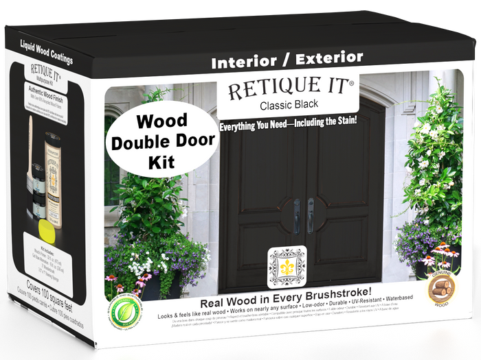 Wood'n Door Smooth Finish Kit (Double Door) - Classic Black — box hero