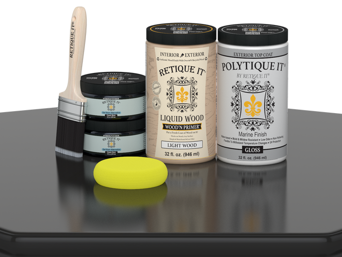 Wood'n Door Smooth Finish Kit (Double Door) - Classic Black — Gloss kit contents