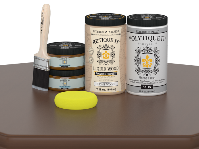 Wood'n Door Smooth Finish Kit (Double Door) - Dark Oak — Satin kit contents
