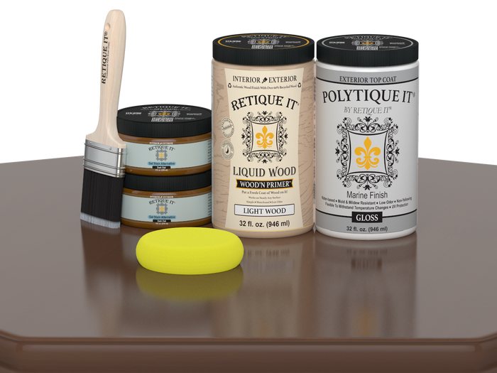 Wood'n Door Smooth Finish Kit (Double Door) - Dark Oak — Gloss kit contents