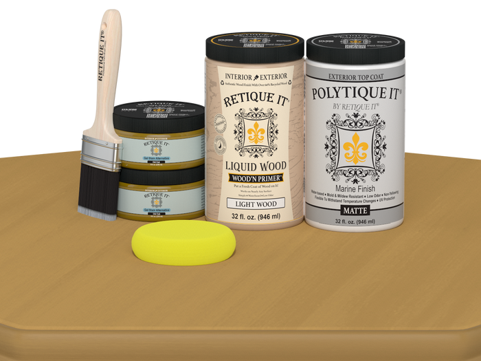 Wood'n Door Smooth Finish Kit (Double Door) - Old Oak — Matte kit contents
