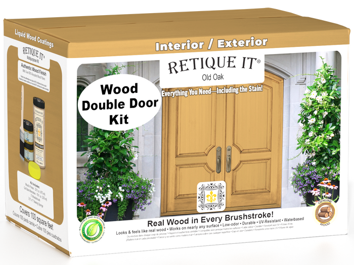 Wood'n Door Smooth Finish Kit (Double Door) - Old Oak — box hero