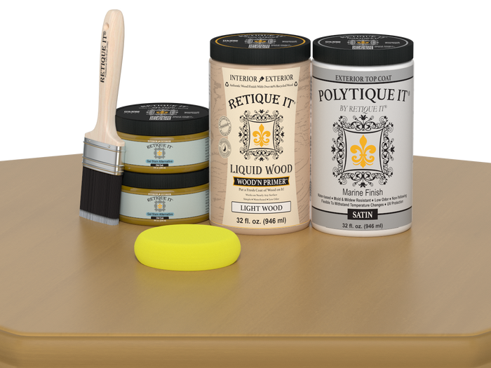 Wood'n Door Smooth Finish Kit (Double Door) - Old Oak — Satin kit contents