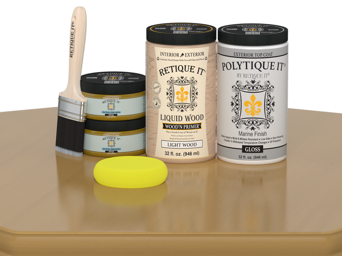 Wood'n Door Smooth Finish Kit (Double Door) - Old Oak — Gloss kit contents