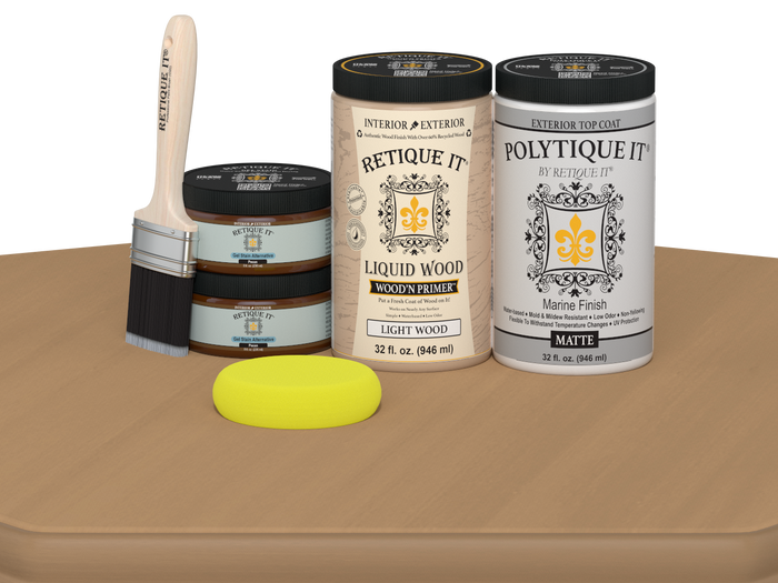 Wood'n Door Smooth Finish Kit (Double Door) - Pecan — Matte kit contents