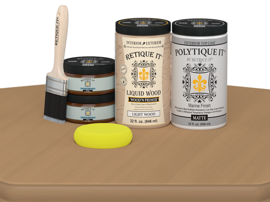 Wood'n Door Smooth Finish Kit (Double Door) - Pecan — Matte kit contents