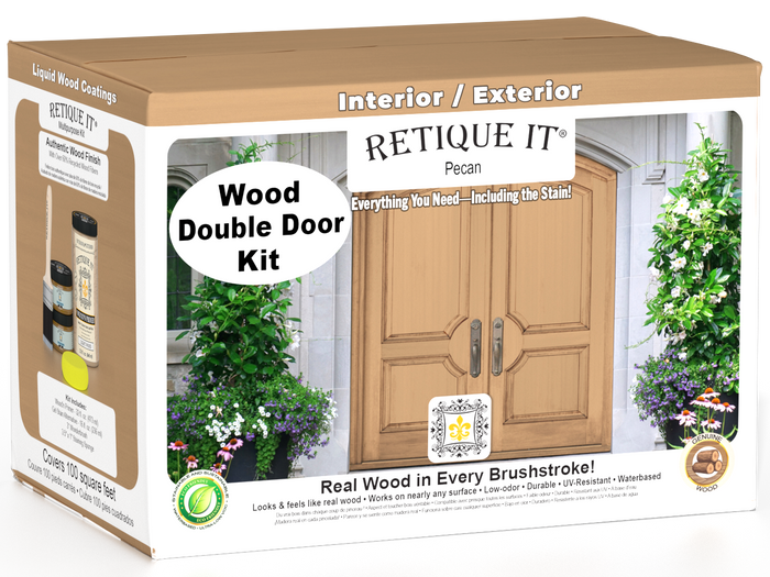 Wood'n Door Smooth Finish Kit (Double Door) - Pecan — box hero