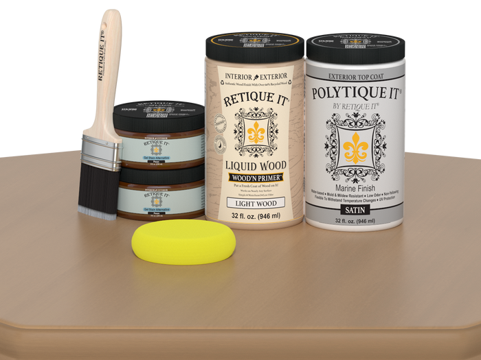 Wood'n Door Smooth Finish Kit (Double Door) - Pecan — Satin kit contents