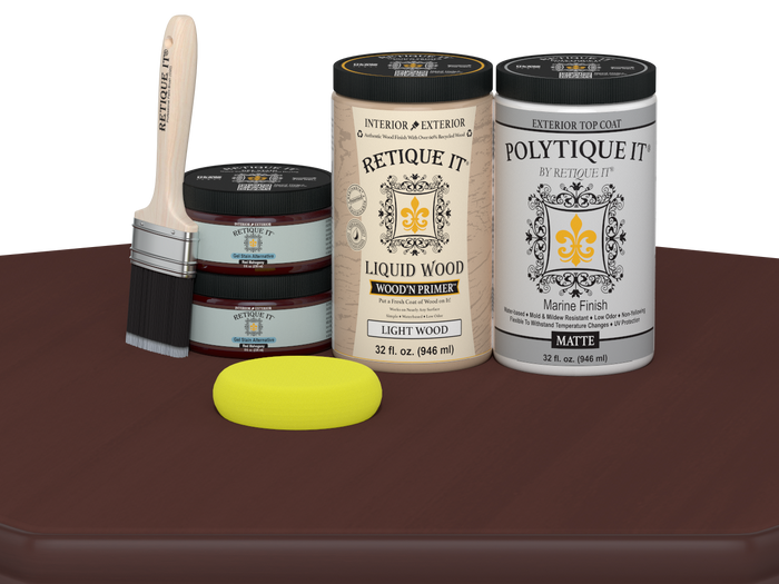 Wood'n Door Smooth Finish Kit (Double Door) - Red Mahogany — Matte kit contents