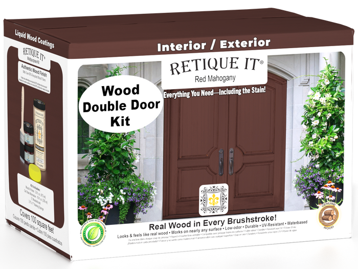Wood'n Door Smooth Finish Kit (Double Door) - Red Mahogany — box hero