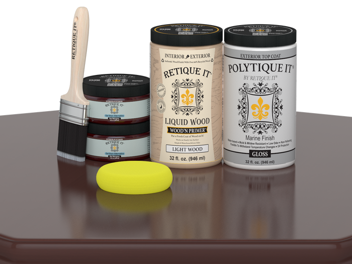 Wood'n Door Smooth Finish Kit (Double Door) - Red Mahogany — Gloss kit contents
