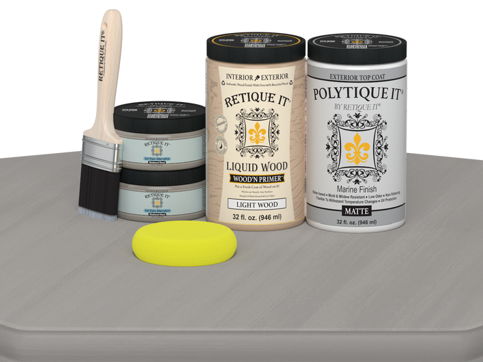 Wood'n Door Smooth Finish Kit (Double Door) - Weathered Wood — Matte kit contents