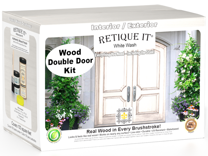 Wood'n Door Smooth Finish Kit (Double Door) - White Wash — box hero