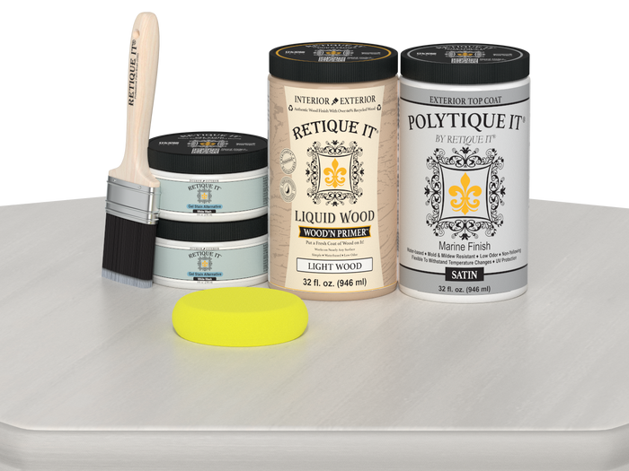 Wood'n Door Smooth Finish Kit (Double Door) - White Wash — Satin kit contents