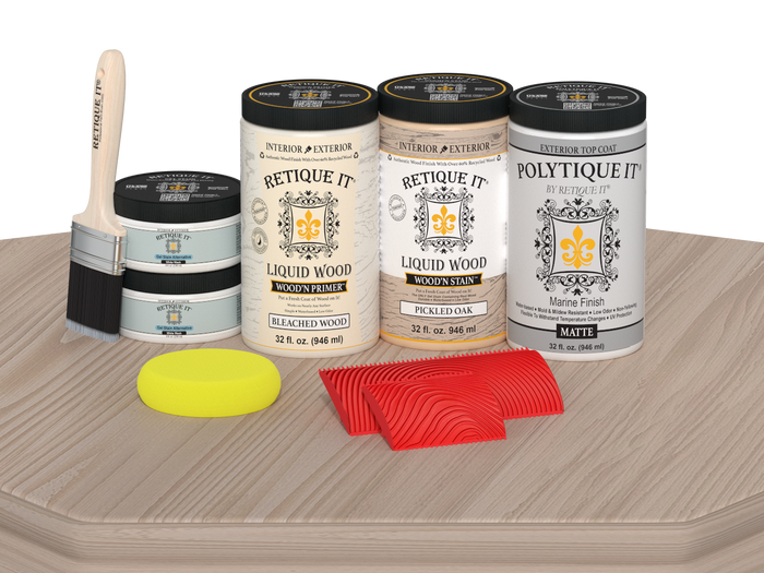 Wood'n Finish Front Door Kit (Double) - Sun Bleached — Matte kit contents