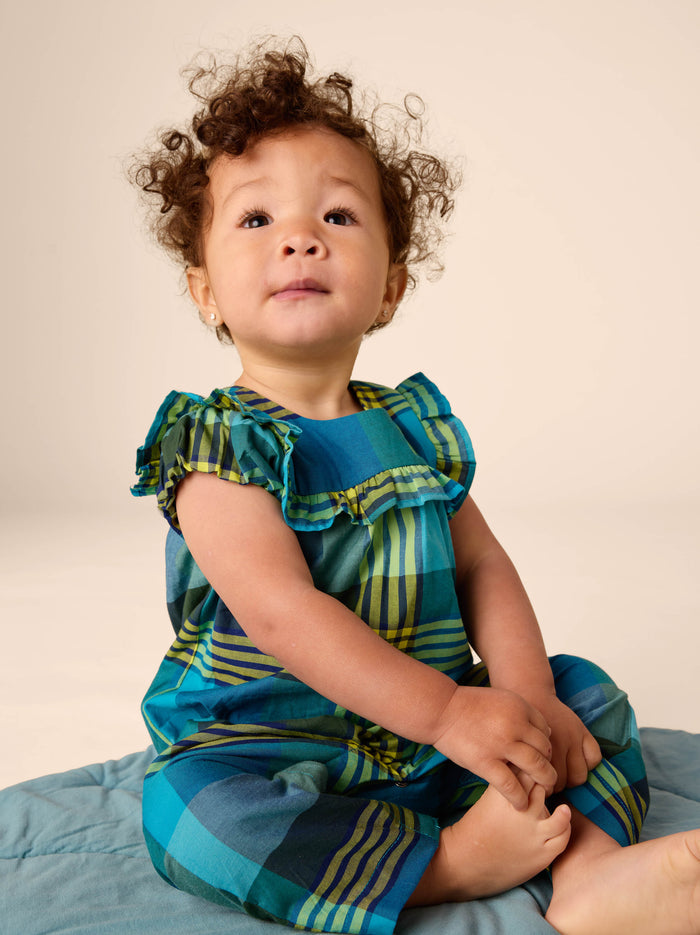Woven Ruffle Baby Romper