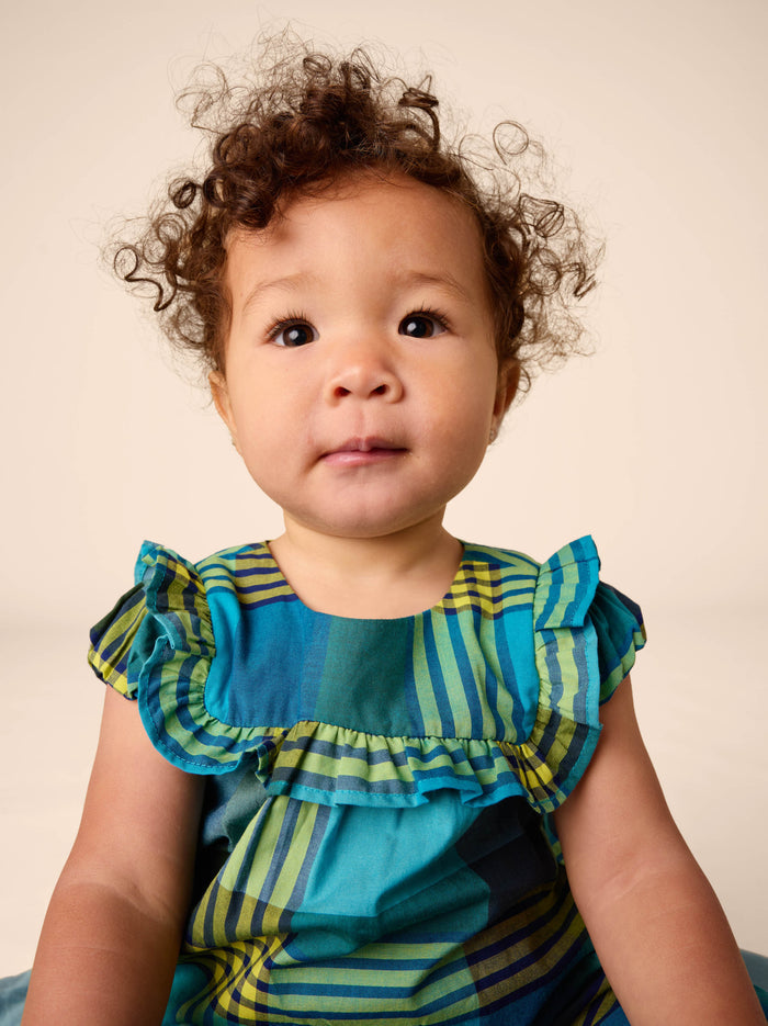 Woven Ruffle Baby Romper