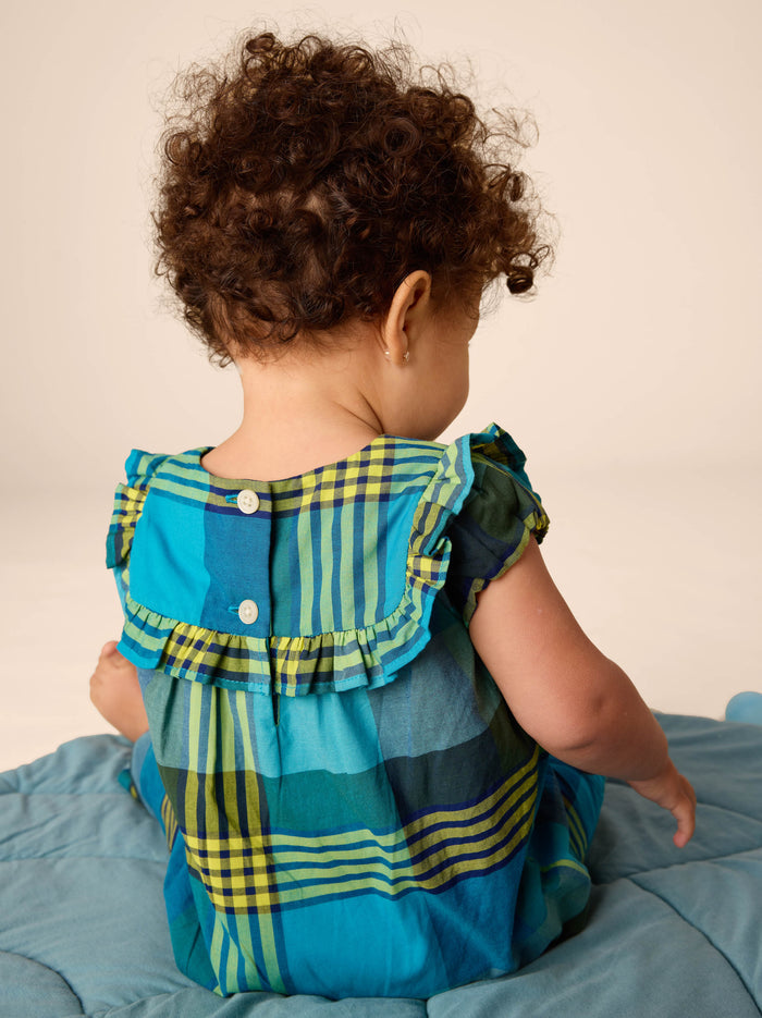 Woven Ruffle Baby Romper