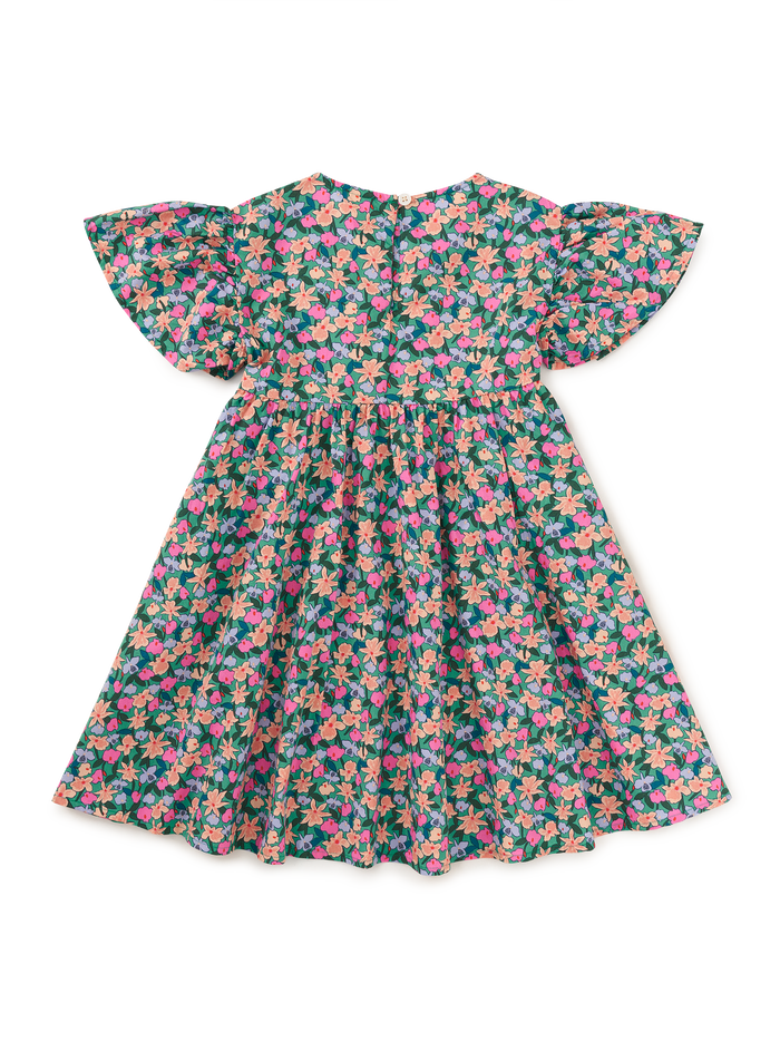 Wrap Neck Flutter Dress