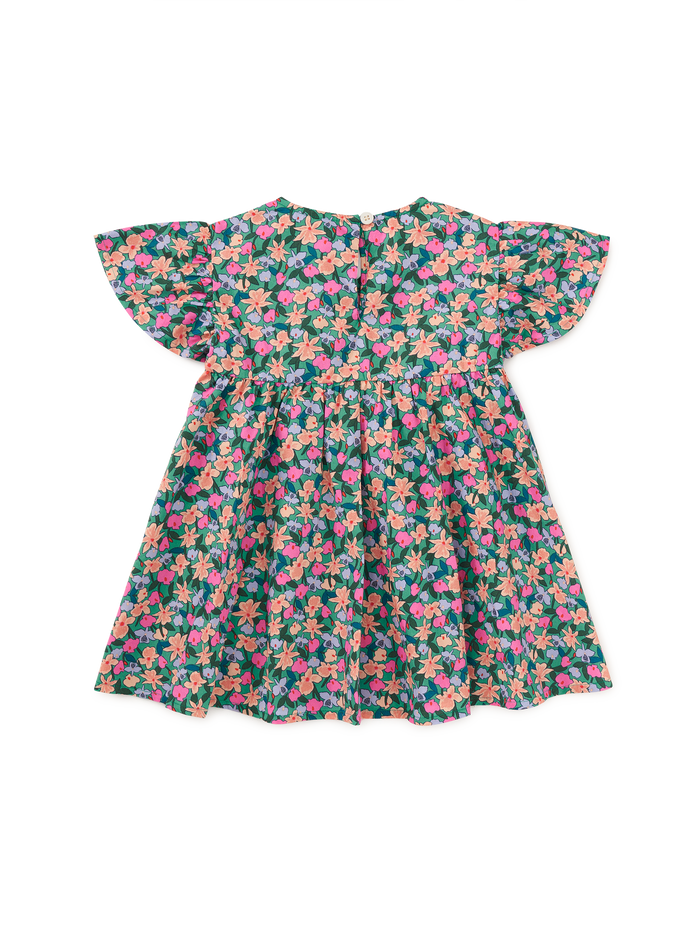 Wrap Neck Flutter Dress