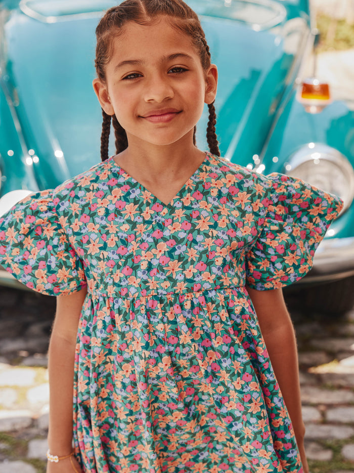 Wrap Neck Flutter Dress