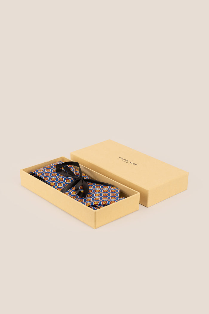 Yellow Geometric Pattern Silk Tie with modern design, perfect for weddings, work, and smart occasions.